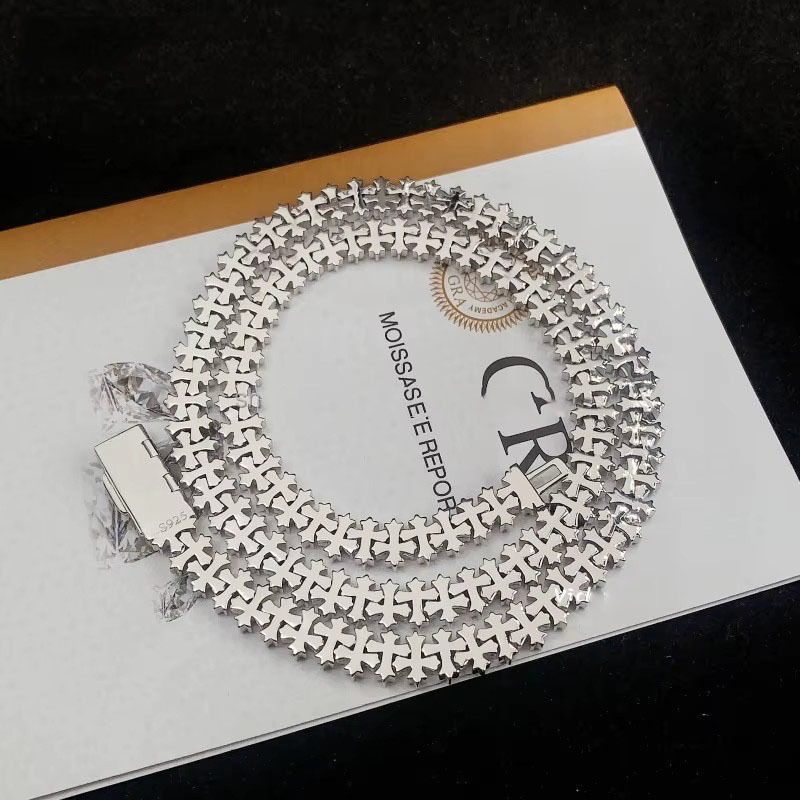 Worldwide Shipping Hip Hop Iced Out Cross Necklace Men Fine S925 Silver VVS Moissanite Cuban Link Chain Bracelet Necklace