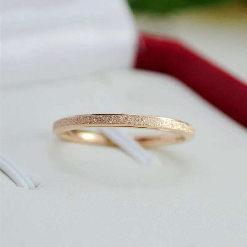 Stainless Steel Matte 2mm Thin Stackable Ring Wedding Band for Women Girl Size 3-10 H260312