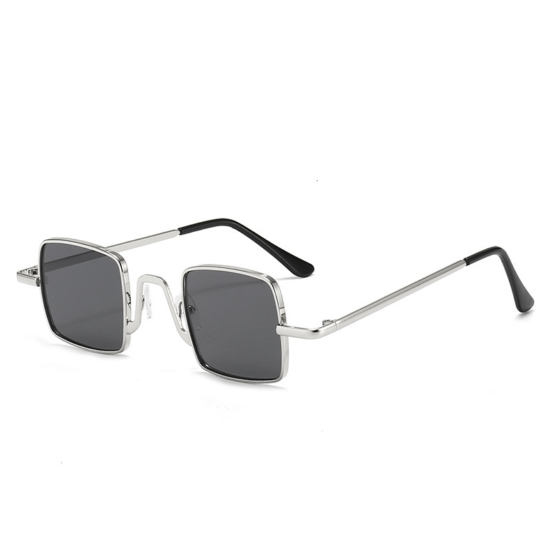 2026 Small Frame Square for Men Women in , Transparent Retro Metal Sunglasses with UV400 Protection