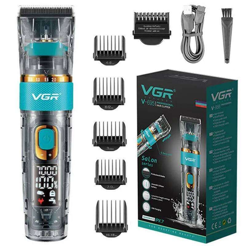 Cordless Professional Trimmer For Men Electric Beard Hair Clipper Waterproof Haircut Adjustable 3 Motor Speed Rechargeable C260312