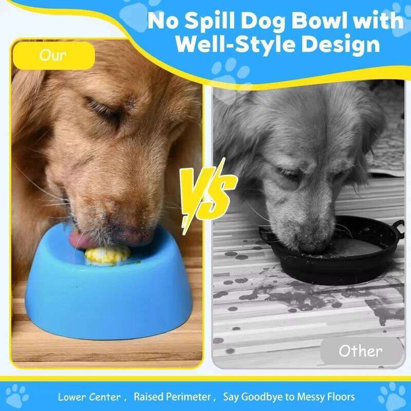Liquid Slow Bowls Anti-slip Ball-shaped Bone Soup Dog Licking Bowl for Healthy Eating Non-Slip and Anti-Chokin 26Y0312
