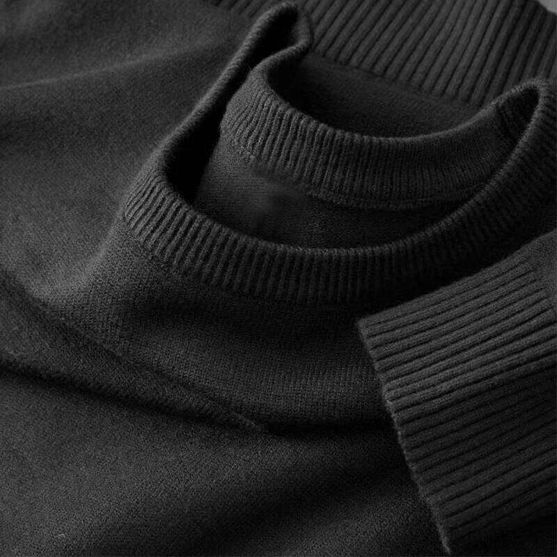 Men's Long Sleeve Knit Pullover Classic Crewneck Soft Casual Sweaters Lightweight Solid Color Sweater Men