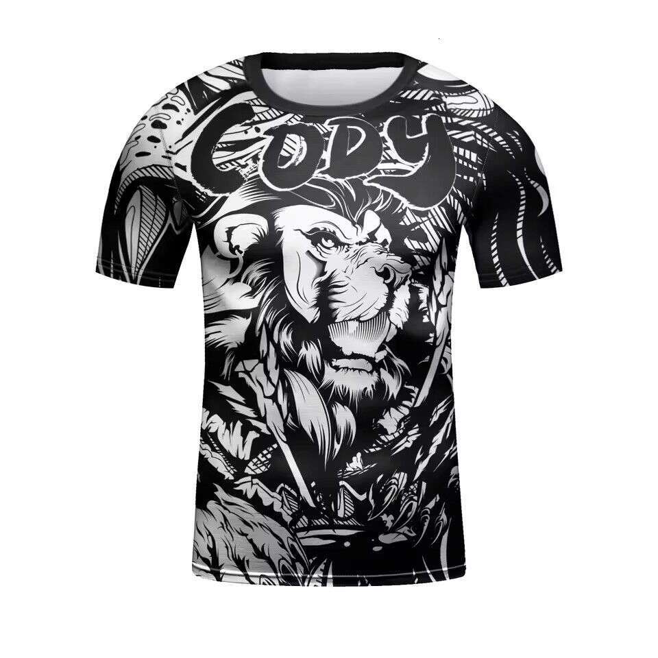 2026 New Men's Animal Print Exquisite Pattern Quick-Dry Breathable Versatile Fitness Sports T-Shirt WKERSIY