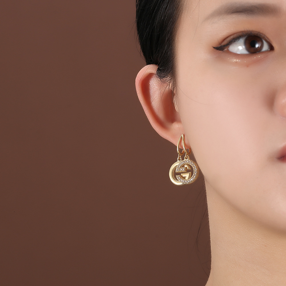 Luxury Brand Designer Jewelry Xinshi's New Light Luxury Double G Letter Earrings, High-End Korean Fashion Creative Personalized Stud Earrings,