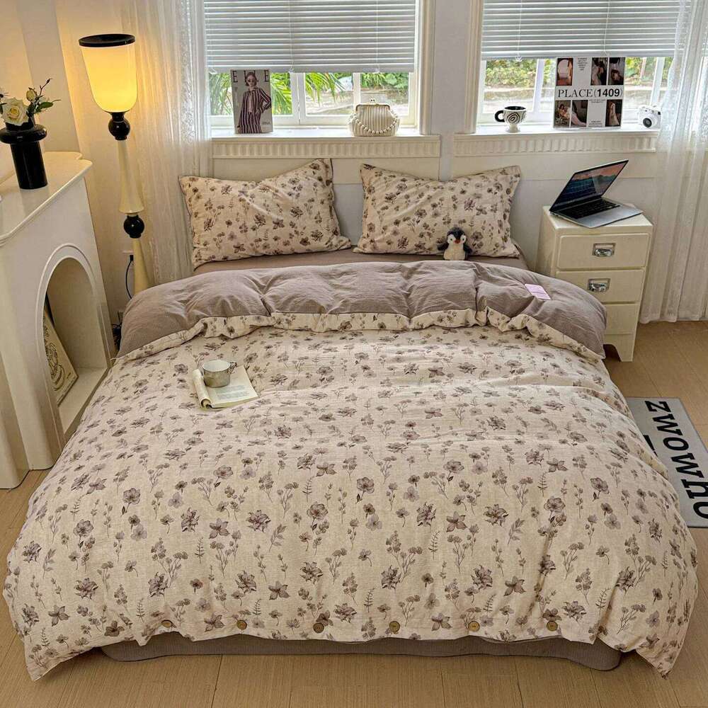 Floral Bedding Vintage Duvet Cover Set With Pillowcases Flat Sheet Single Twin Double Queen Size Bedroom Decor Gifts H260312