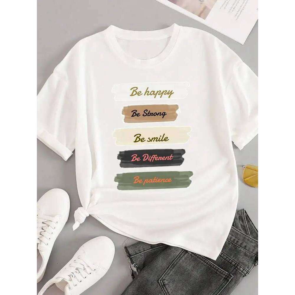 Graphic T Clothing Sweet Trend 90s Clothes Print Tee Womens Casual Ladies Fashion Woman White Short Sleeve O-neck T-shirts Z260312
