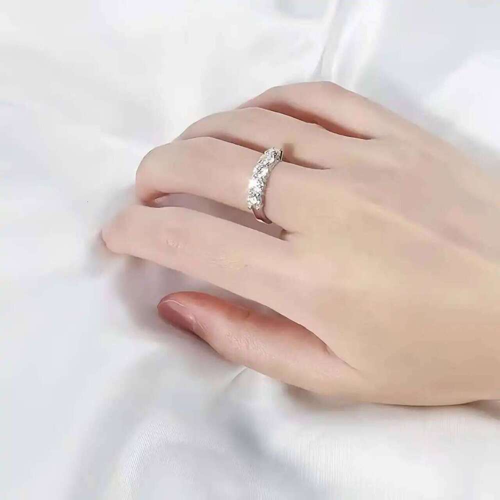 White Gold D Color 4mm Moissanite Ring for Women 1.5Ct Stone Match Diamond Wedding Band Bride S925 Sterling Silver Gra H260312