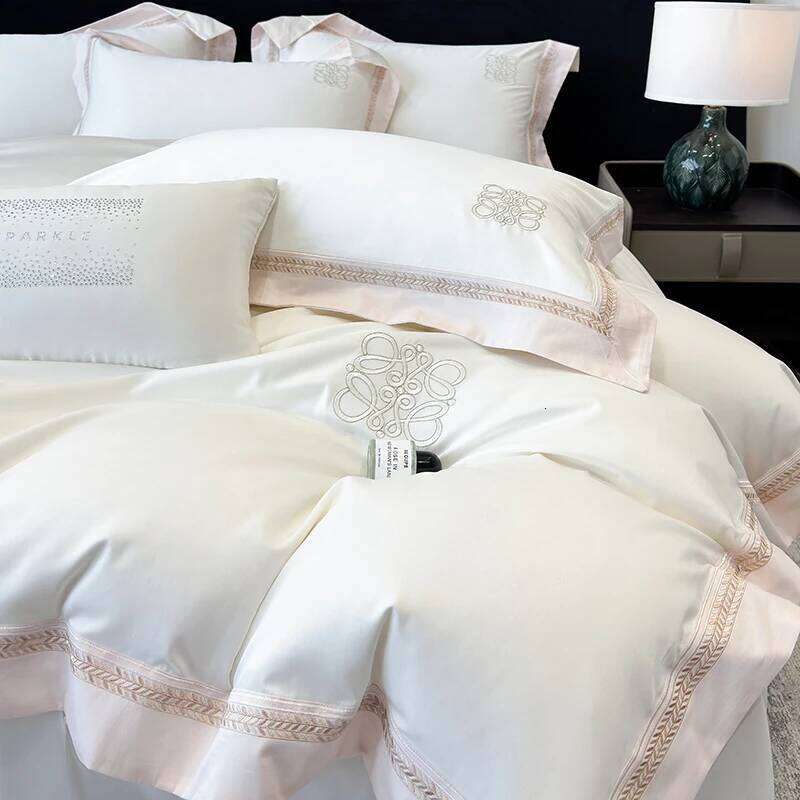 High-end A 200 Count Long Fleece 100% Cotton Pure Four-Piece Set Bed Sheets and Quilt Covers Skin-friendly 1.8 Bedding H260312