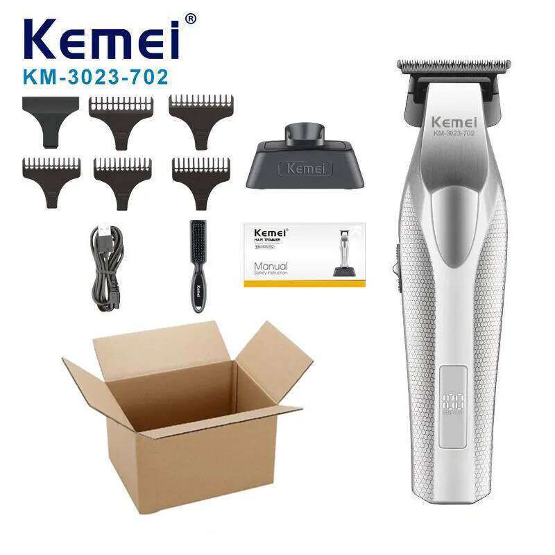 Kemei KM-3023-702 Baber Professional Clipper Cutting Machine With Charging Base For Electric Hair Trimmer Men Gift C260312