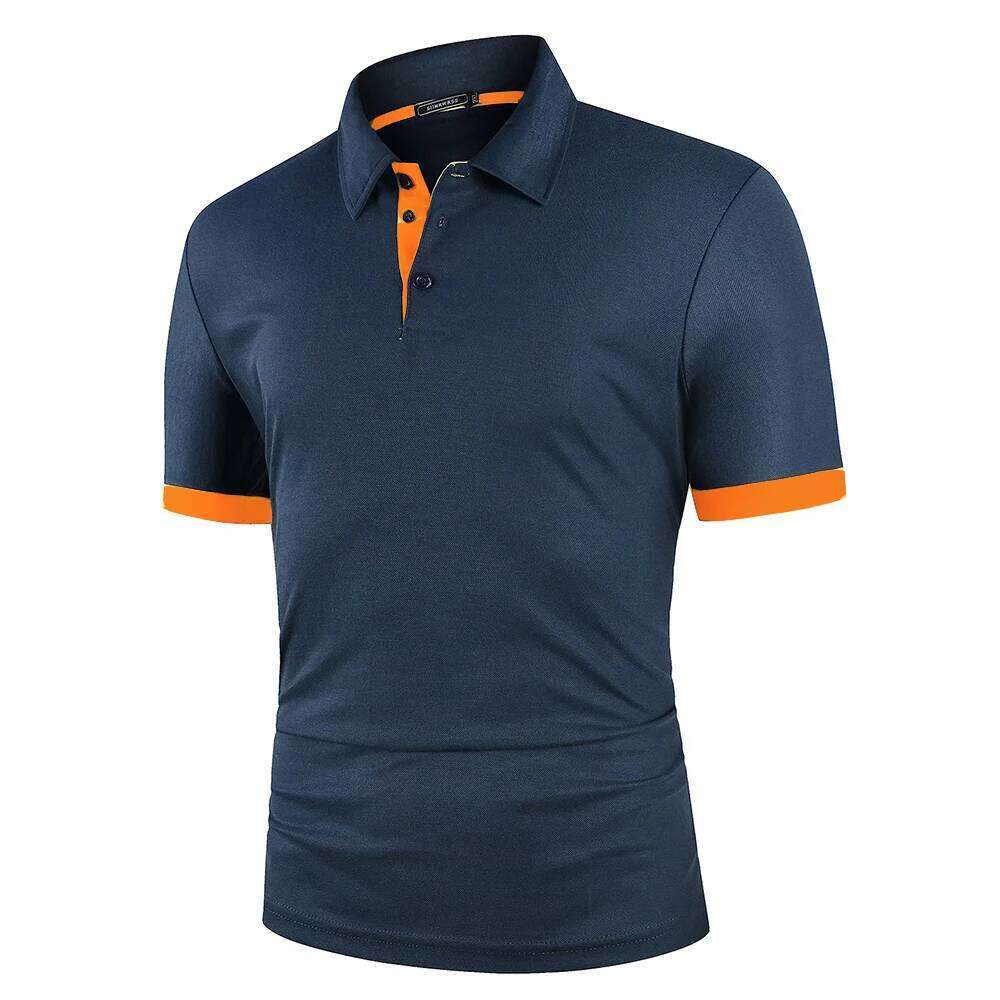 Short Sleeve Shirt Contrast Color Polo New Clothing Summer Streetwear Casual Fashion Men tops 26H0312