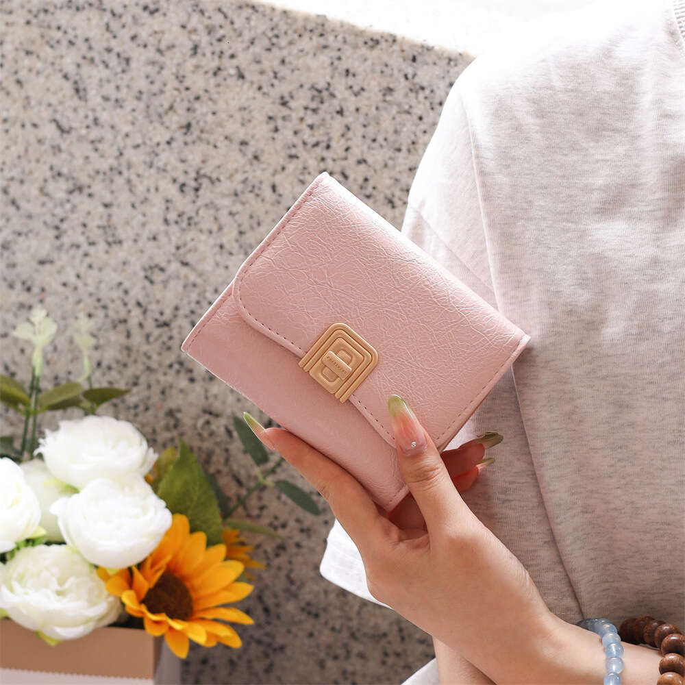 Luxury fashion wallet New High End Short For Women Off Fashionable Leather Wallet Storage Bag Card Holder Mini Student Coin Purse