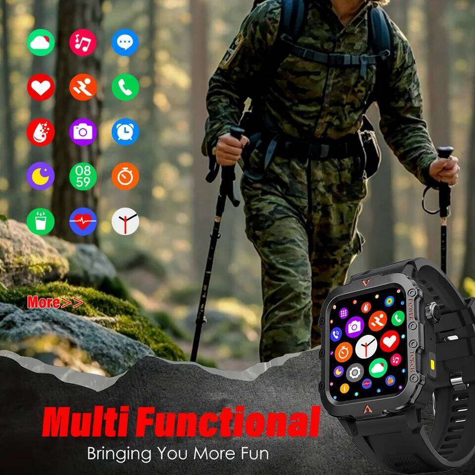 G.L Wear New Smartwatch for Outdoor Sports with LED Light Bluetooth Calling Activity Sleep Tracking Fitness Monitor