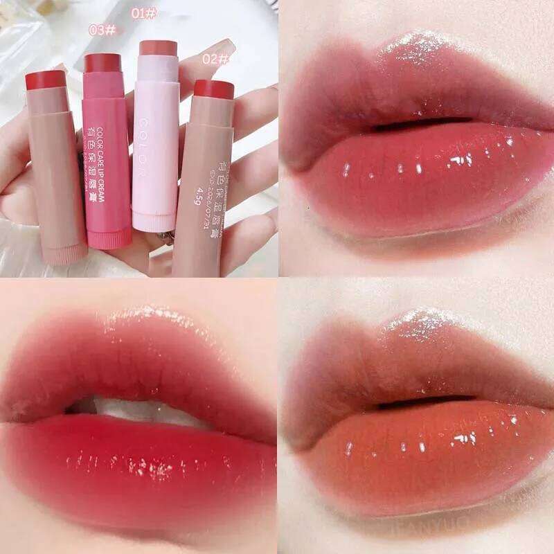 3-Piece Water Glow Oil Long-Lasting Moisturizing Anti-drying Plumping Colored Balm Lipstick Fade Lip Line Makeup Set W260311
