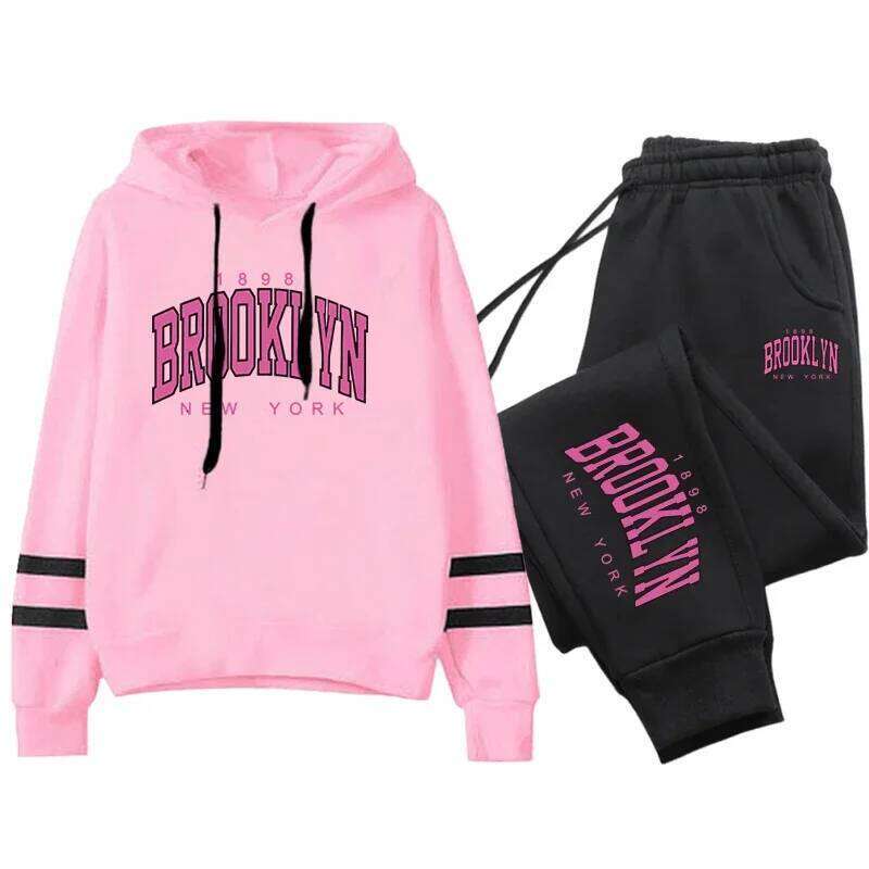 Quality Daily Women Tracksuit Hoodies Casual Single Piece Stripe Sweatshirt and Sweatpants Comfort Outdoor Jogging Autumn Winter C260312