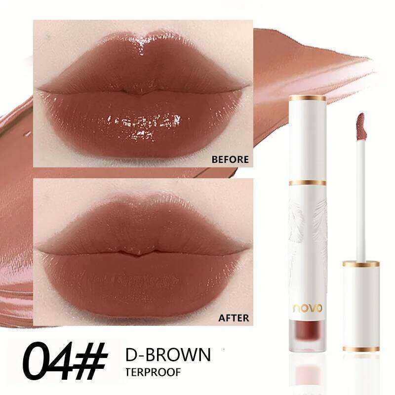 24h Long-Lasting Matte Glaze, Waterproof Non Stick Cup Liquid Lipstick, High Pigment Gloss, Diverse Shades Lip Tint W260311