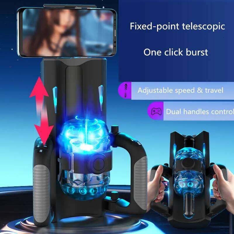 Telescopic Penis Cup Male Smart Masturbator Dual Handles Control High Speed Adjustable Overlength Thrusting Stimulation Sex Toys Z260312