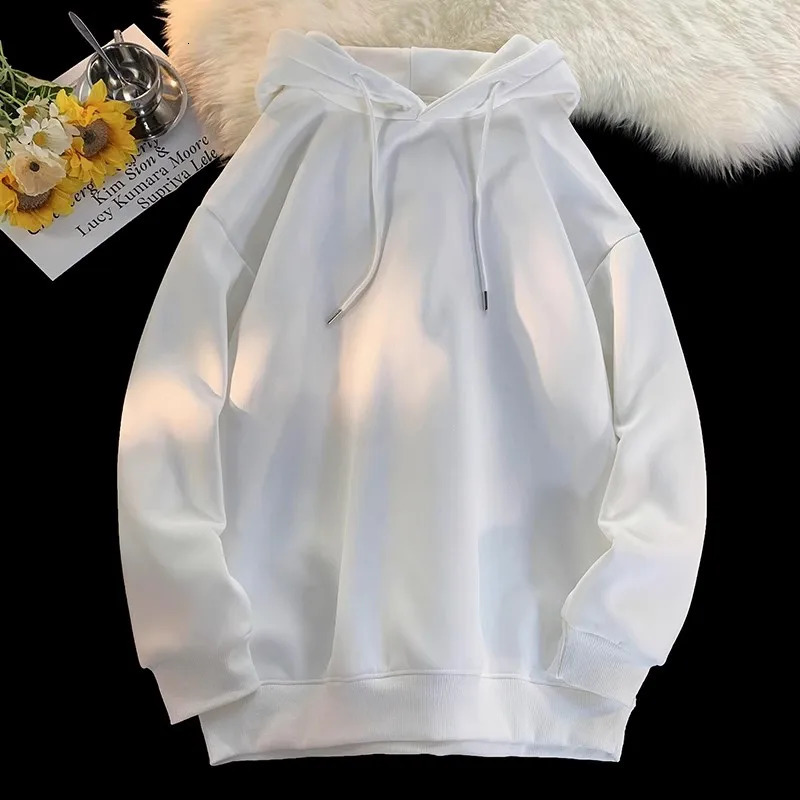 Factory Direct Sales Latest Solid Color Loose Breathable High Street Retro Mens Crew Neck Cotton Versatile Hoodie 260311