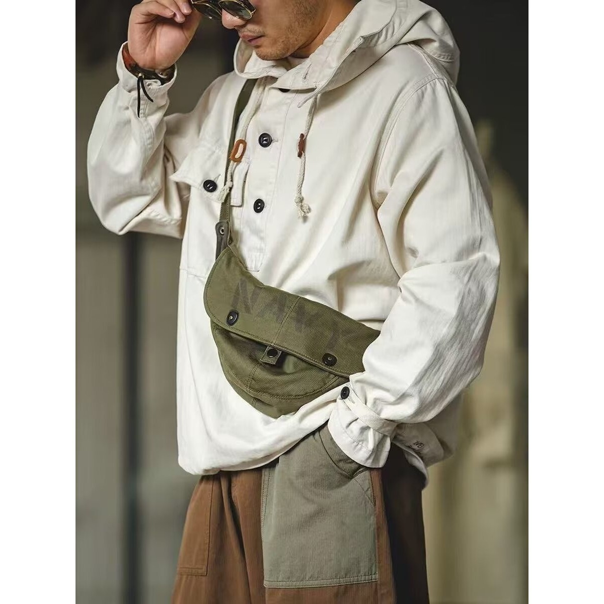 Military Retro Jacket Marine Protective Coat Men's Navy Designer Hoodie Deck Jacket Pullover Hooded Techwear High Street Sweatshirt