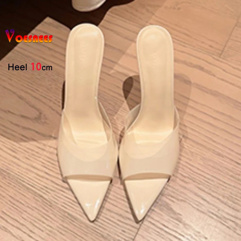 Pointed Toe Slippers For Ladies Fashion Leopard Print 2025 Summer Mules Shoes 10CM Thin High Heels Elegant Women Suede Sandals 260306