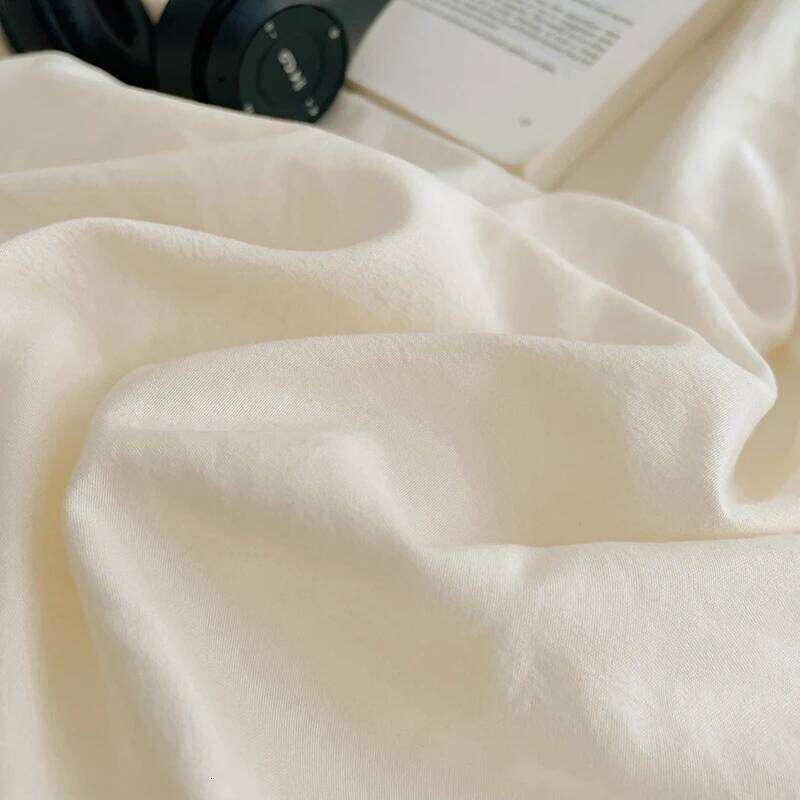 Simple Style Solid Bedding Washed Cotton Flat/Fitted Sheets Set Duvet Cover Bed Linen Pillowcase Full Double Queen King H260312