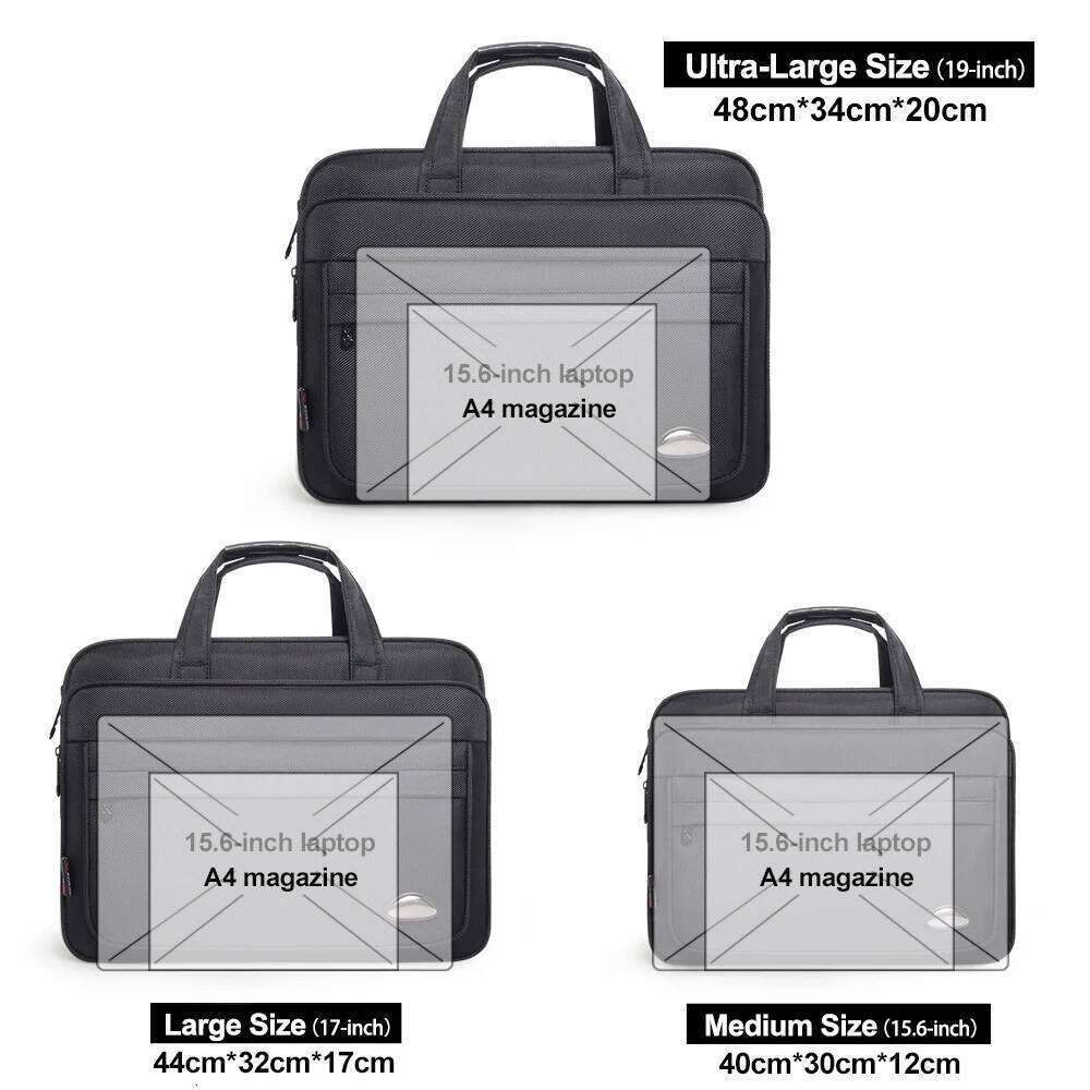 Large Capacity Briefcase Men Business 15.6 17 inch 19 inches Laptop Shoulder Bags Canvas Handbags Messenger Bag