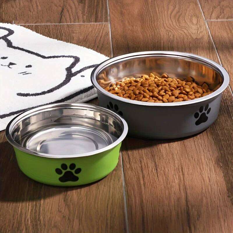KEMORELA Non-Slip Stainless Steel Pet Bowl for Large Medium Small Dogs Cats - Water And Food Feeder Dish 26Y0312