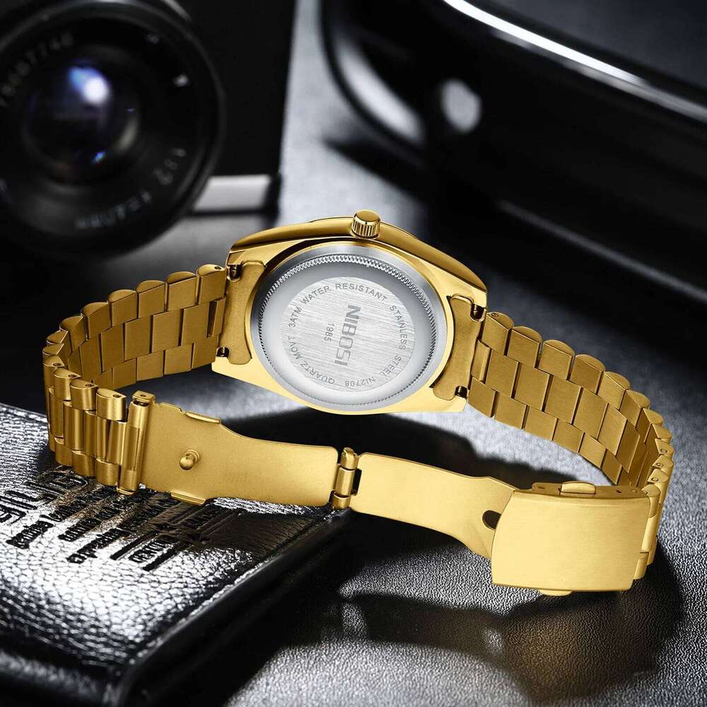 NIBOSI Watches Top Brand Luxury Diamond Wristwatch Day Date Miyota Quartz Watch Men Waterproof Steel Male Clock Reloj Hombre