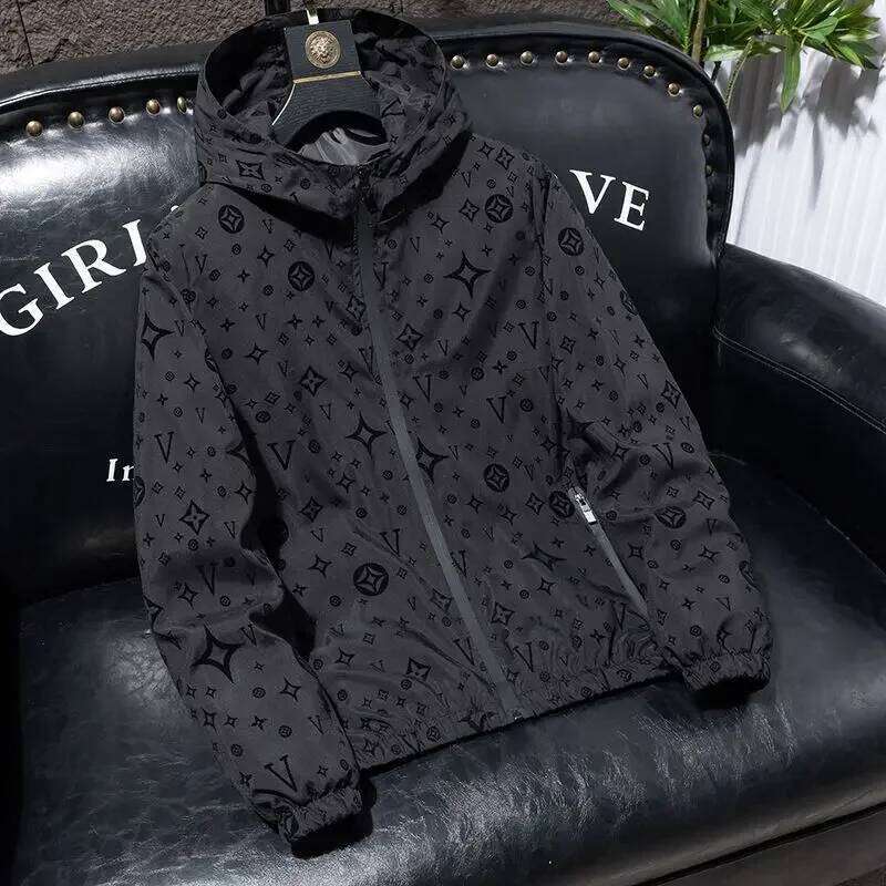 Spring And Autumn New Hooded Men's Slim Letter Jacket Fashionable Casual Versatile Youth Top