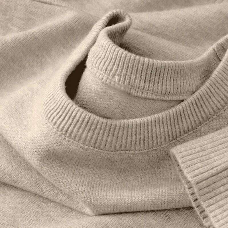 Men's Long Sleeve Knit Pullover Classic Crewneck Soft Casual Sweaters Lightweight Solid Color Sweater Men