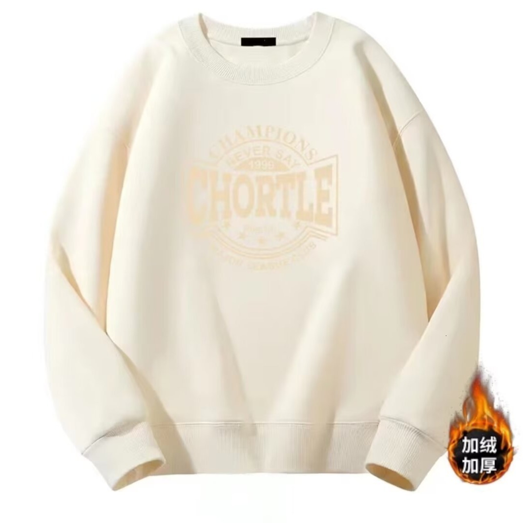 Retro Style Men's Sweatshirt Trendy Designer Hoodie Brand Loose Casual Jacket Autumn And Winter Fleece-lined With Stylish Letter Print