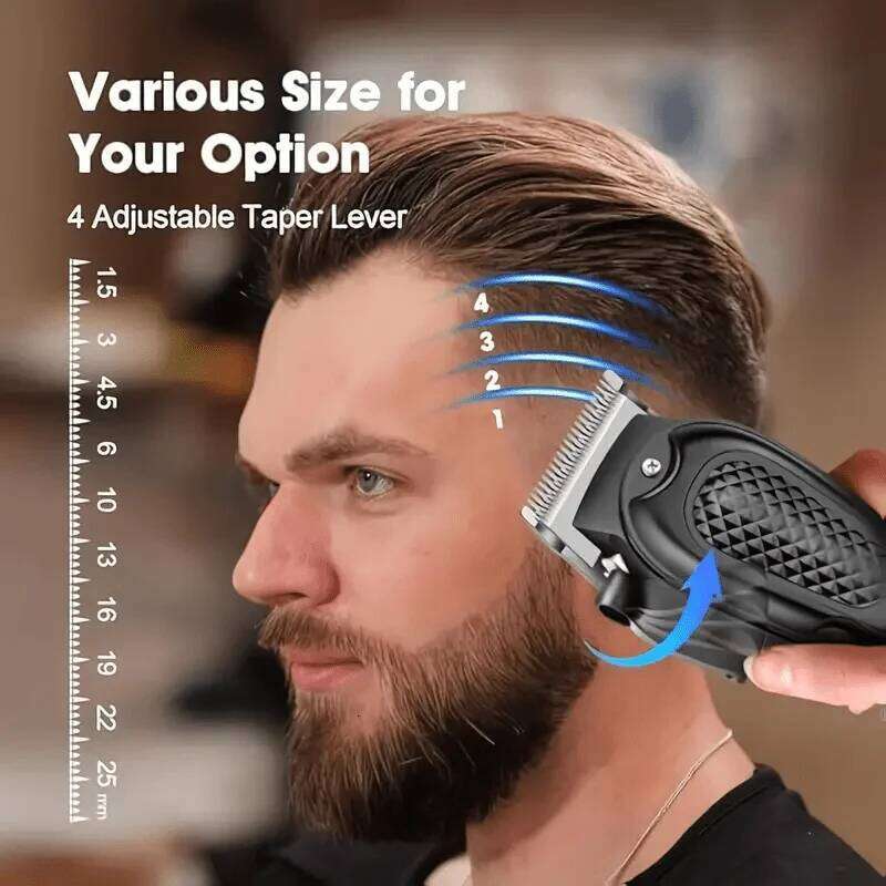 Professional men's hair with LED display, rechargeable lithium battery USB charging wireless trimmer suitable for trimmi C260312