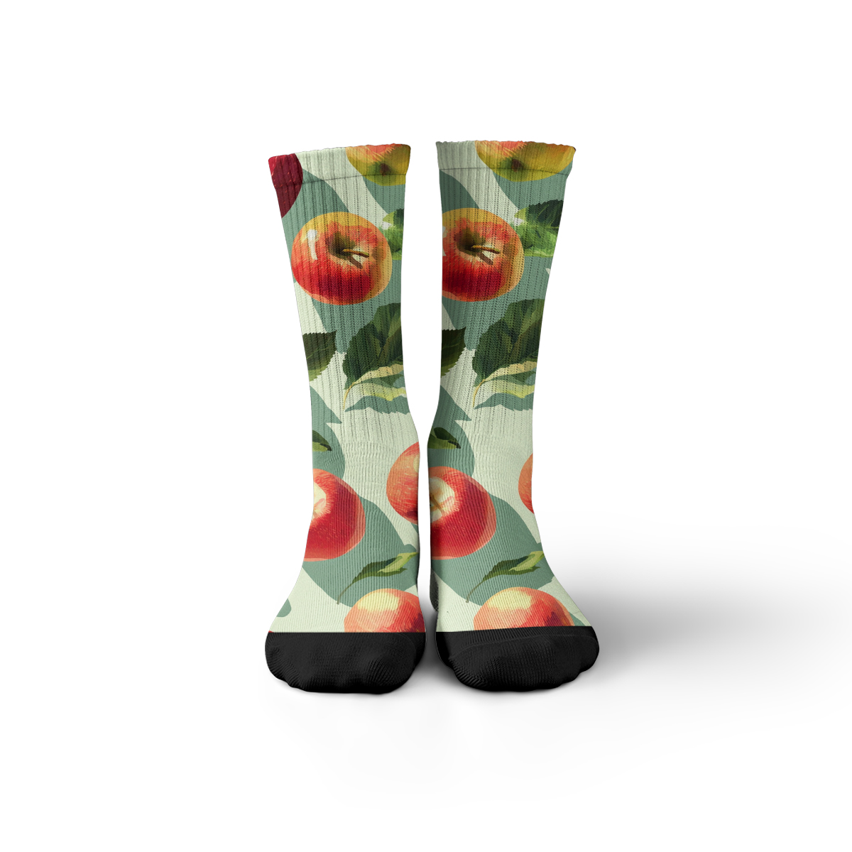 Vintage Red Apple Print Soft Breathable Casual Fruit unisex tube designer sock C173