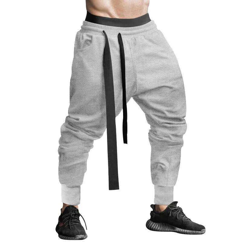 2024 New Spring/Summer Men's Casual Hip Hop Solid Color Youth Loose Pants Legging Trousers