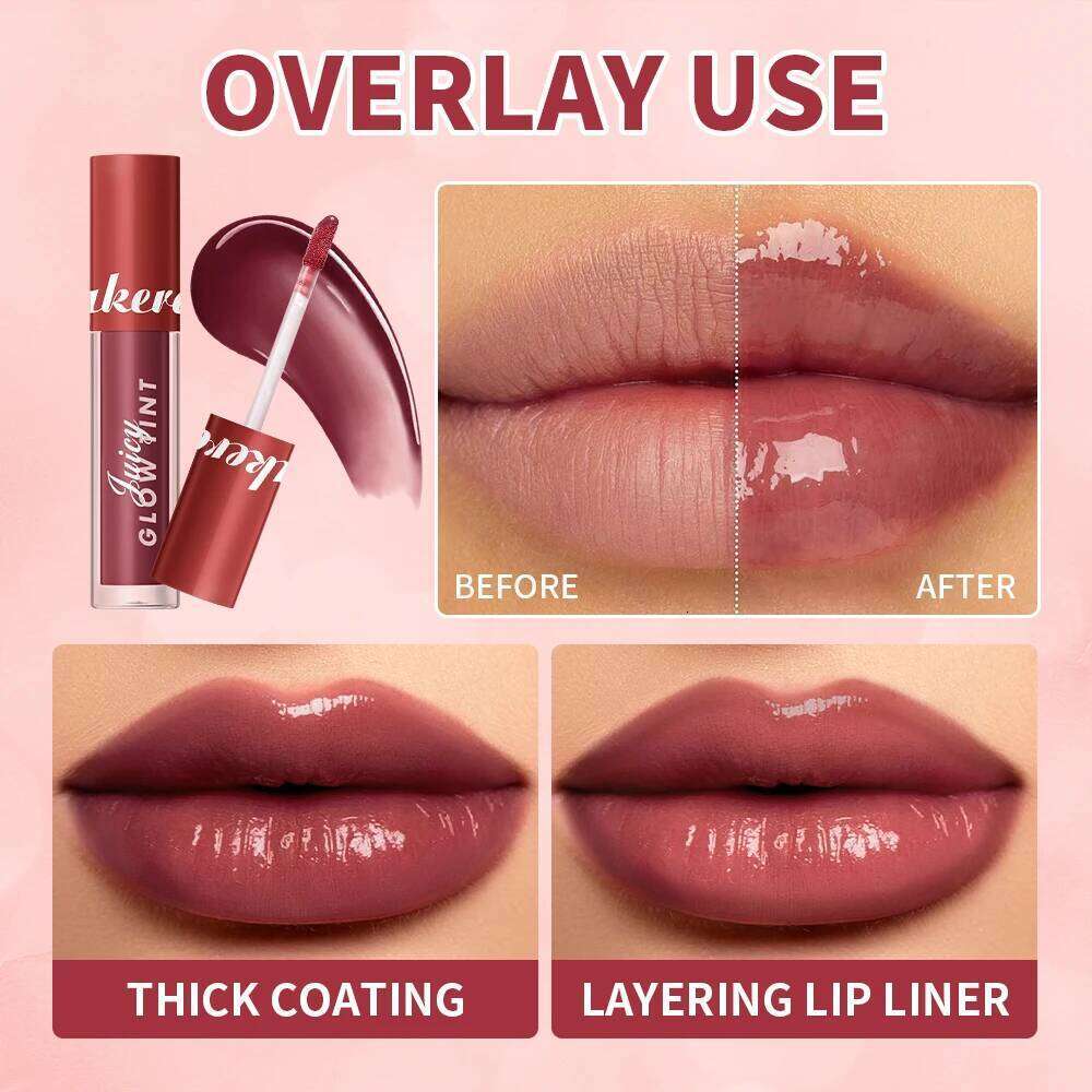 Lakerain Glow Tint Juicy Lip Gloss Long Lasting Moisturizing Smooth Juice Lipstick Waterproof Lips Skin Care Cosmetics W260311