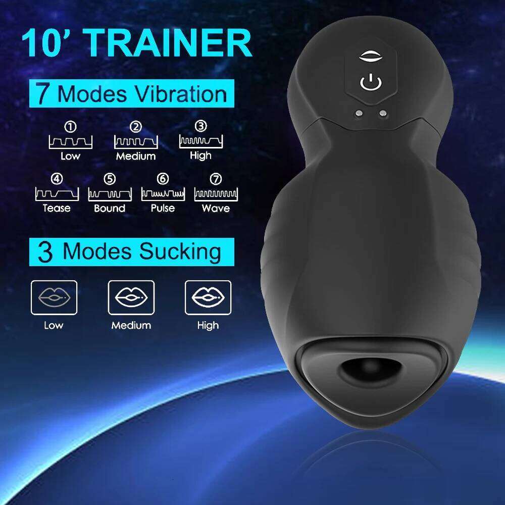 Men's Automatic Sucking Massage Real Oral Glans Trainer Penis Masturbator Dick Vibrator Stimulator Sexy Sex Toys Z260311