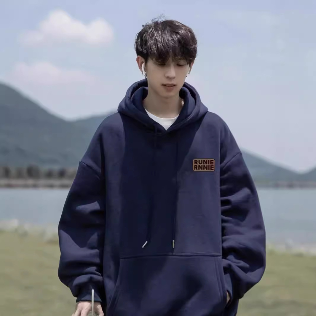 Autumn Winter Letter Designer Hoodie Print Solid Color Hooded Sweatshirt Men's Casual Versatile Youth Couple Pullover Jacket Trendy