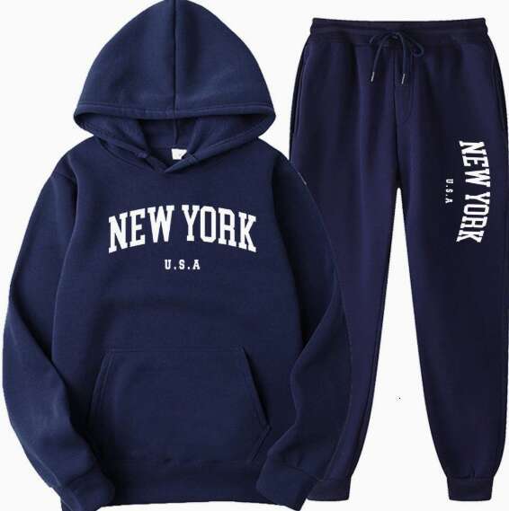 NEW YORK Women's Tracksuit Autumn Winter Hoodies Trousers 2PCS Suit Sports Jogging Street High quality Clothes Women Pants Sets C260312
