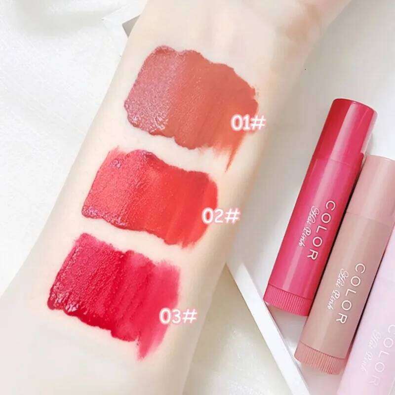3-Piece Water Glow Oil Long-Lasting Moisturizing Anti-drying Plumping Colored Balm Lipstick Fade Lip Line Makeup Set W260311