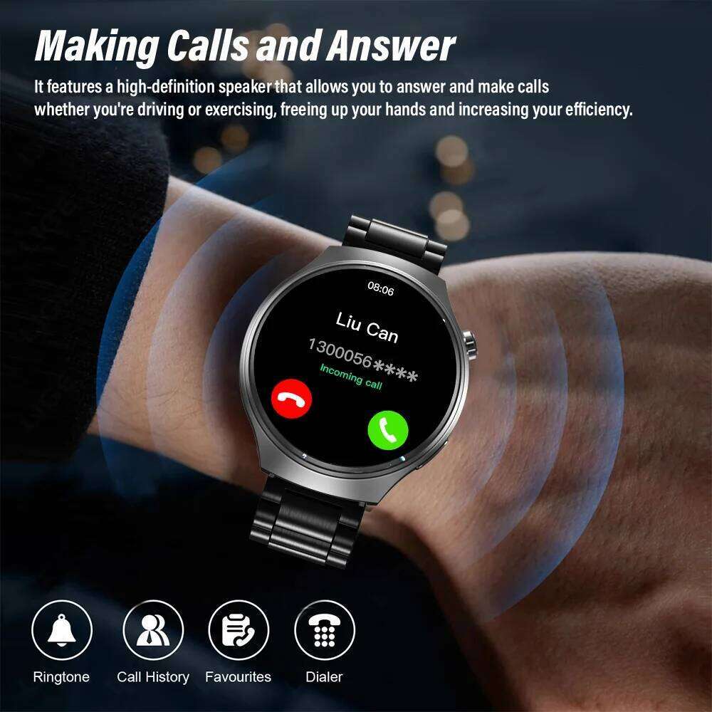 LAXASFIT 2025 New Men's Smart Watch HD Screen Heart Rate Bluetooth Call Smartwatch For Men Women Holiday Gifts