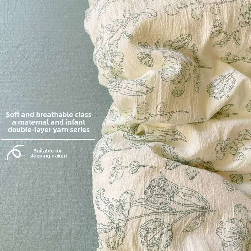 Water-washed double-layer princess-style full cotton bed set H260312