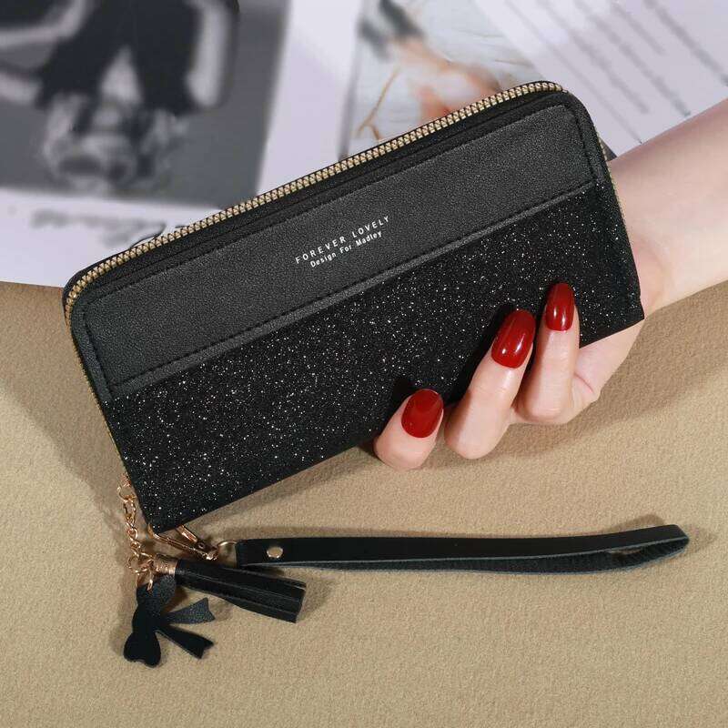 Fashion Zipper Ladies Long Tote Bag Coin Card Holder PU Leather Wallet