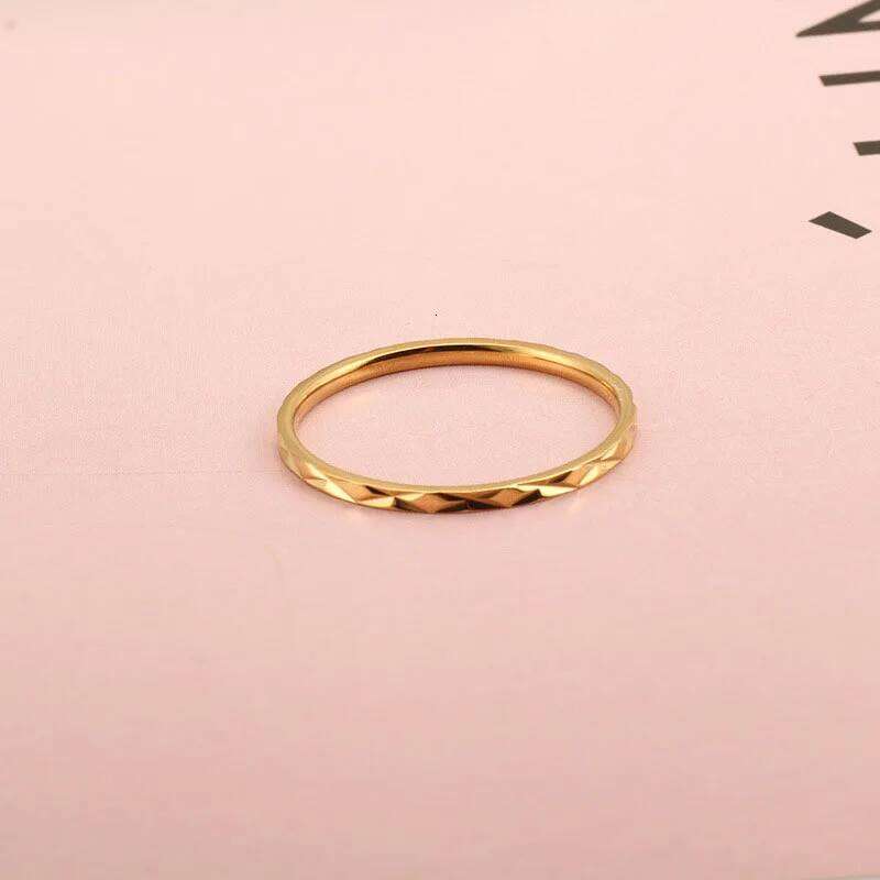1mm thin stainless Steel Stacked Wedding ring for women girls gift H260312