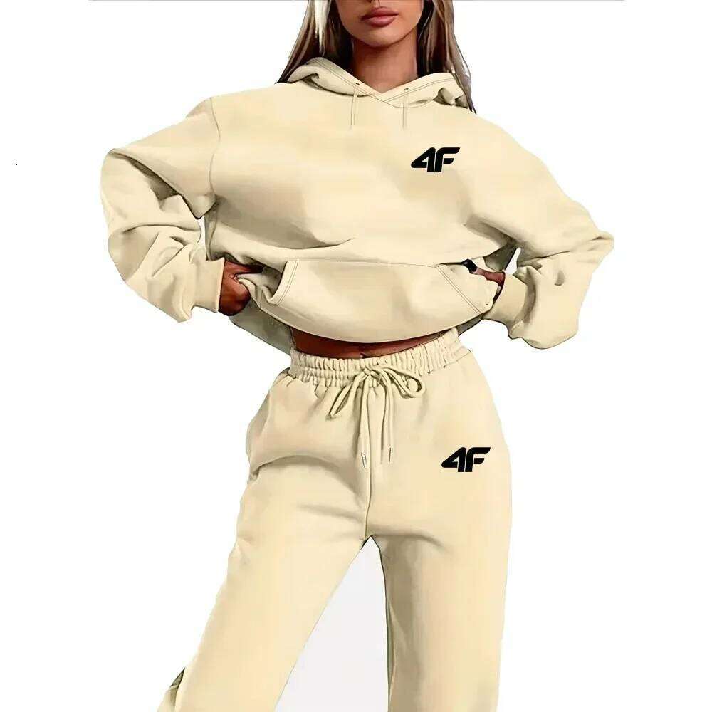 Jogging Tracksuit Casual Women's Sports Suit Loose and Comfortable Daily 2024 Stripe Hoodie Two Piece Set Matching Sets C260312