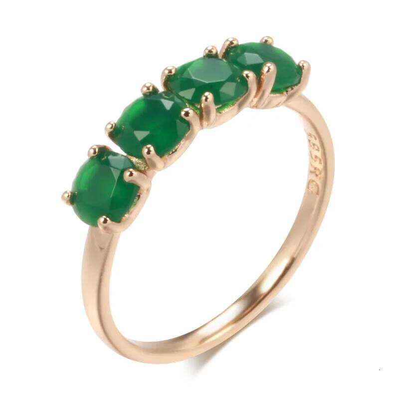 18K rose Gold Ring for Women Natural emerald gemstone Jewelry De Bizuteria Anillos Mujer Gemstone gold Rings Box H260312