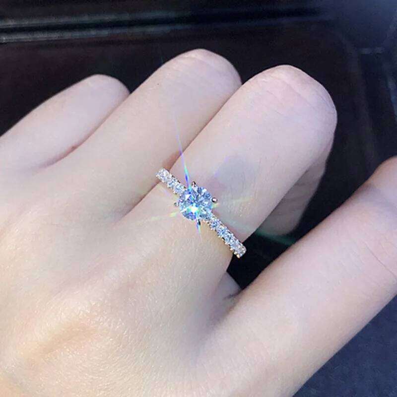 6mm Round Cut CZ Solitaire Engagement Wedding Ring for Women Girl Size 5-12 H260312