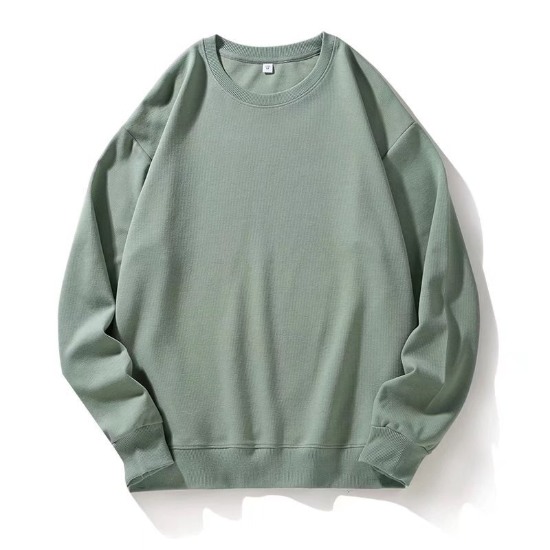 Spring And Autumn Designer Hoodie Thin Round-neck Pullover Long-sleeve Plain Solid Color Sweatshirt Loose Casual Unisex Logo Base Shirt