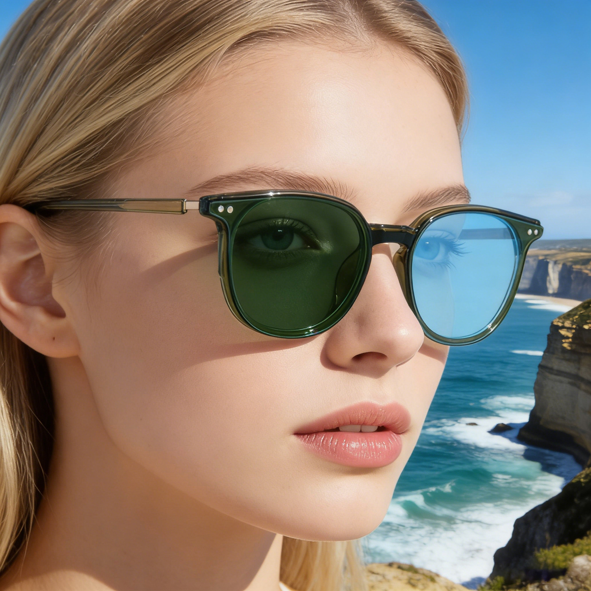2026 New Fashion Color-Changing for Men, Magnetic Clip-On Acetate with UV Protection, Men's Sunglasses
