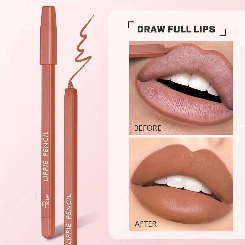 12 Color Matte Lipstick Lip Liner Set Nude Long Lasting Non-Stripping W260311