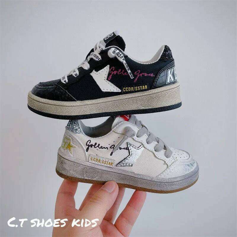 Boys Spring Autumn Soft Soled Comfortable Sports Children Casual Korean Version Fashion Retro Girls Star Board Shoes H260312