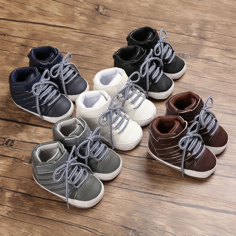 Newborn Baby Shoes Boy Girl Classical Sport Soft Sole Leather Multi-Color First Walker Walkfashion Casual Infant Sneakers Shoes 0-18M Months W0445